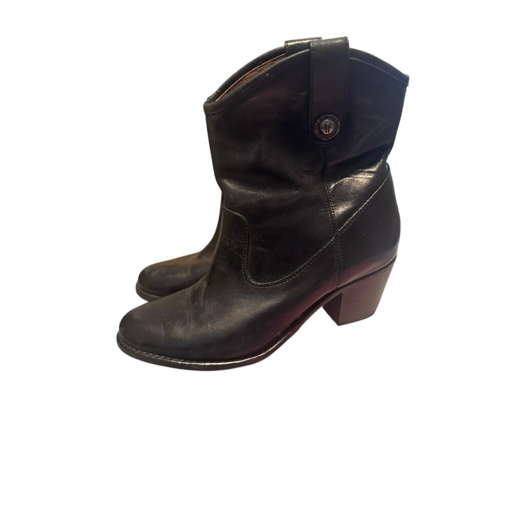 Frye Boots Jackie Button Short Black Size 8
